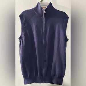 Men’s Cleveland Classics, Navy Blue Zip-Up, sleeveless Sweater vest Size M
